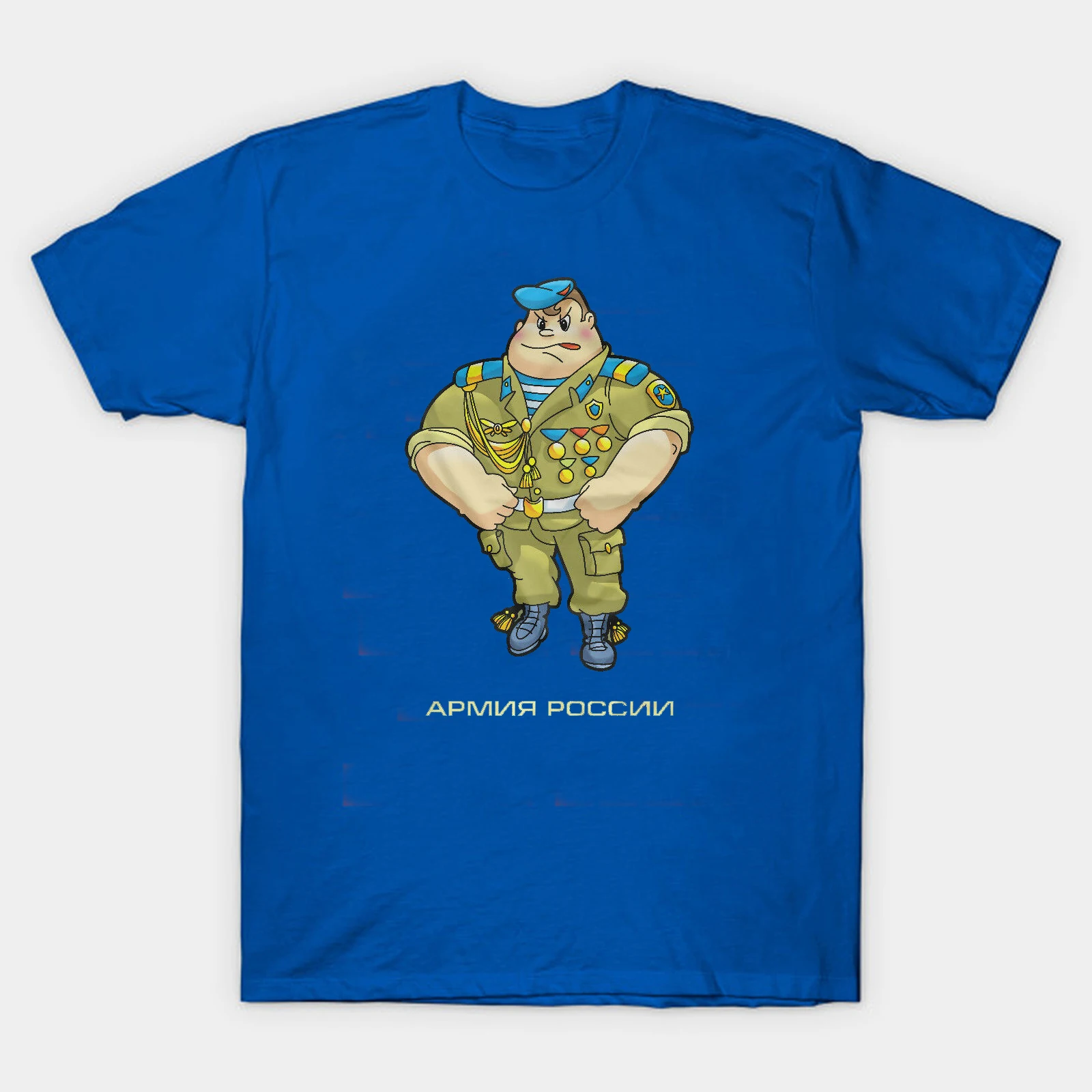 Russian Army Airborne Troops Funny Cartoon Design Paratrooper T Shirt. Summer Cotton Short Sleeve O-Neck Mens T-shirt New S-3XL