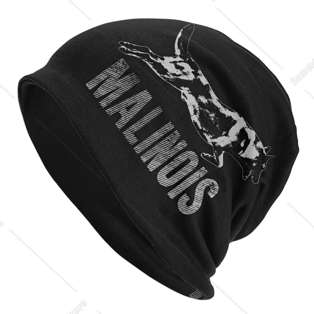 K9 Unit Malinois Skullies Beanies Caps Malinois Belgian Shepherd Thin Hat Autumn Spring Bonnet Hats Men Women's Hip Hop Ski Cap