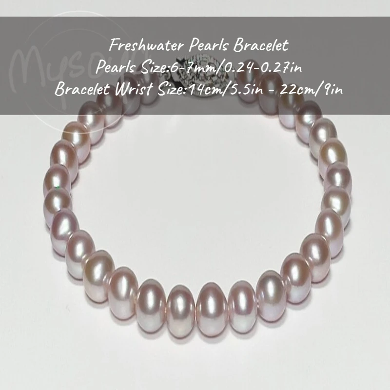 

MYSOYA Pink Purple Freshwater Pearl Jewelry Set 6-7mm With Gift Box Gift For Her/Him Birthday/Wedding/Christmas/New YearGift