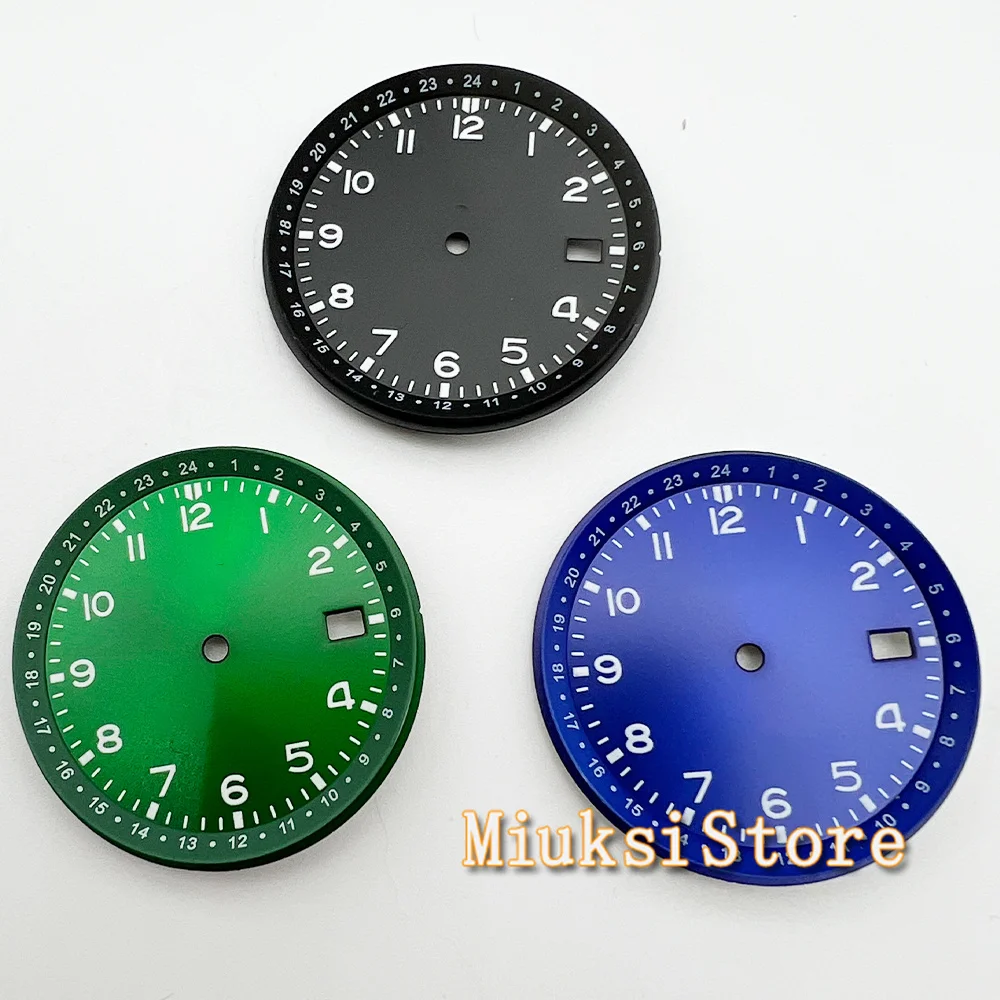 

33.5mm Sterile Luminous Black/Blue/Green Japan NH35 Dial Watch Dial Automatic Movement