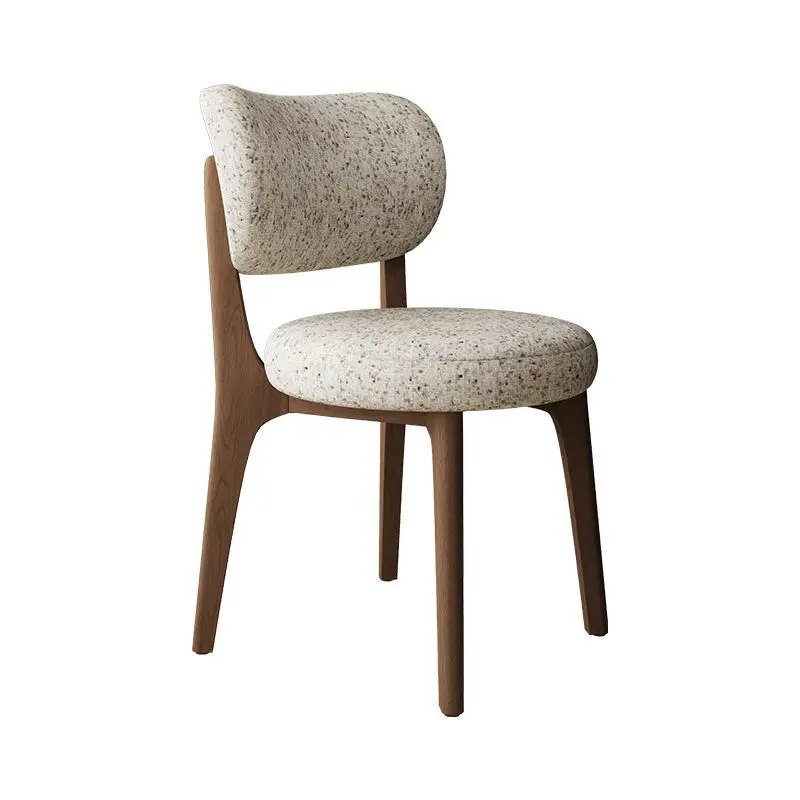 xx-Mid-Century Boucle Dining Chair with Wood Frame Minimalist Upholstered Accent Chair for Kitchen Dining Room Living Room^