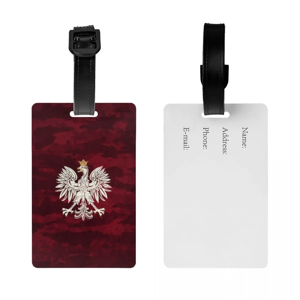 Custom Poland Vintage Wapenschild Bagagelabel Met Naamkaart Polska Polish Eagle Privacy Cover Id Label Voor Reistas Koffer