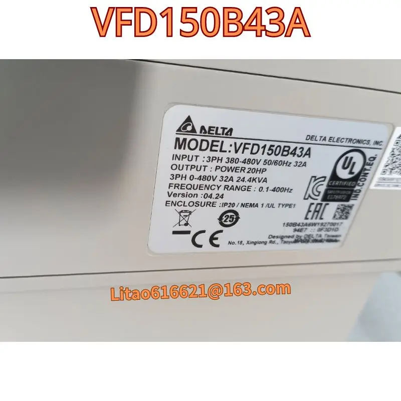 Used original frequency converter VFD150B43A 15KW 380V functional test OK