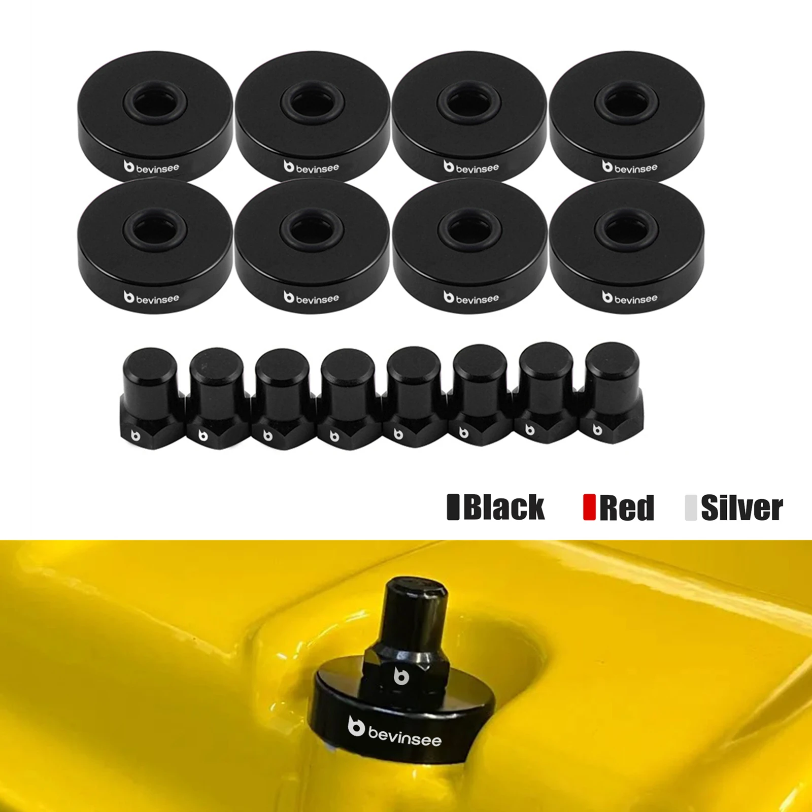 Kit de porcas de parafuso para arruela de tampa de válvula BEVINSEE para motores B16 B18 VTEC, para Honda Civic Si/CRV/Prelude, para Acura Integra/NSX