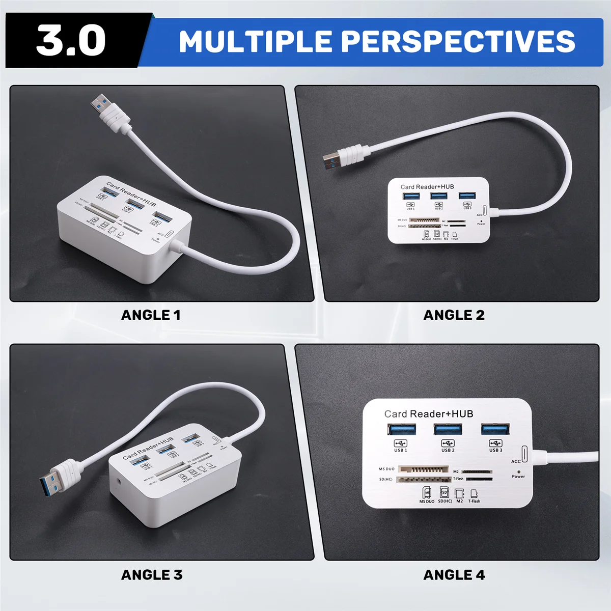 

ABLK USB HUB 3.0 USB Splitter 3 Ports Extensor Multi USB Extension Multiple 3 0 Hub SD Card Reader USB3.0 Expander for PC