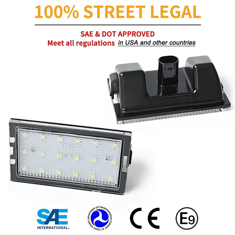 2Pcs For Land Rover Discover LR2 LR3 LR4 LED Number License Plate Light Lamps Range Rover Sport Freedlander L320 Car Accessories