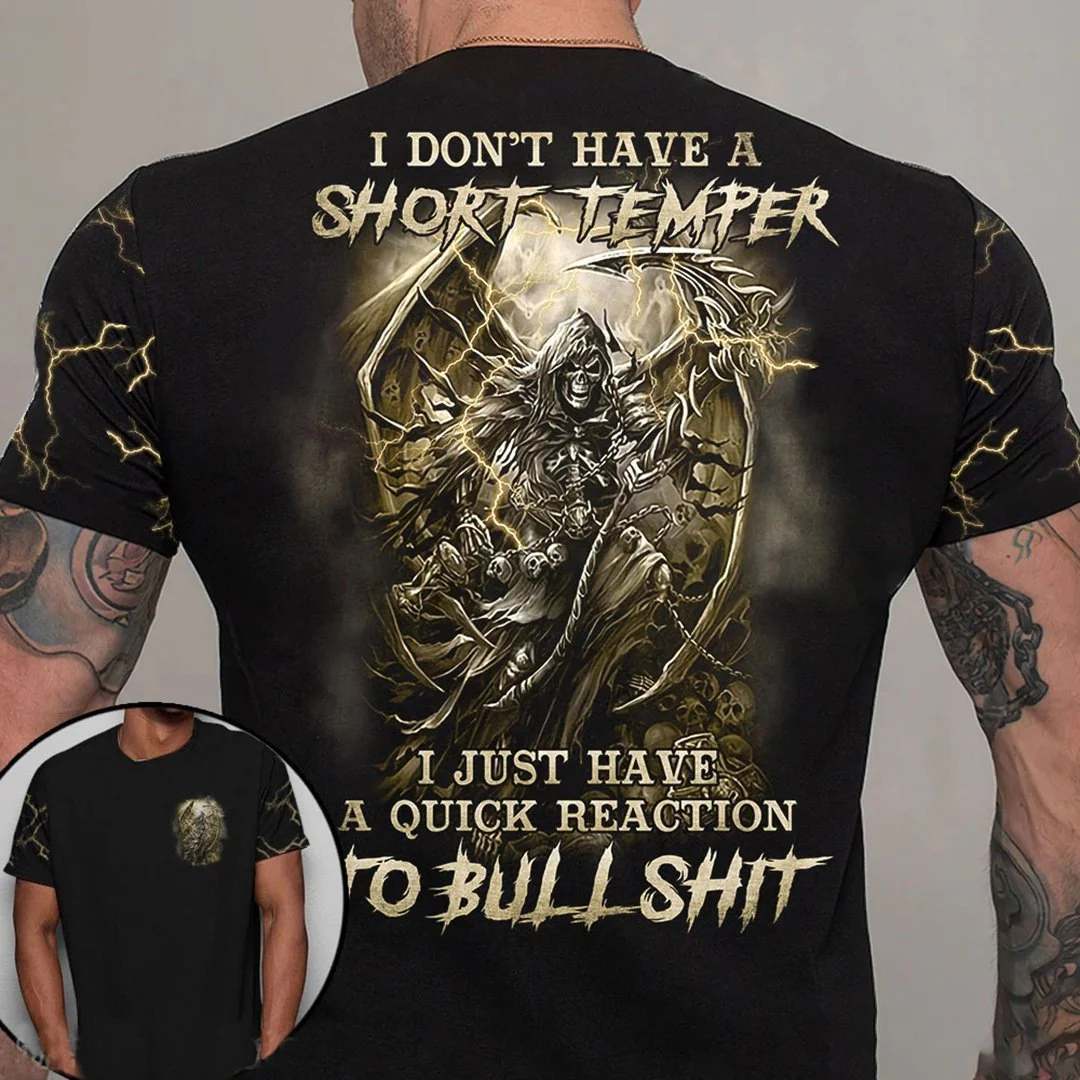 2023 Back Skull Cool Print T-shirts 3d Fashion Men Clothing Street Retro Men\'s T-shirt Hip Hop Casual Oversized T Shirt For Men