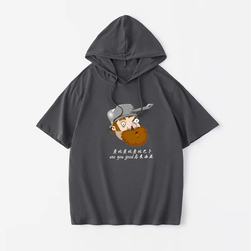 

Свободная хлопковая футболка с дизайном игры Plant VS Zombie, летняя повседневная толстовка для мужчин и женщин