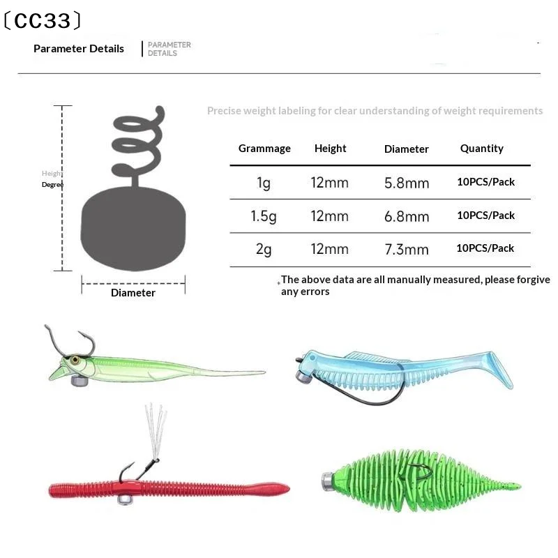 10pcs Spiral Bait Keeper Insert Weight Soft Lure Spring Pin Drop Ned Rig Fishing Tackle Alloy Anti Slip Hooks Accessory〔CC33〕