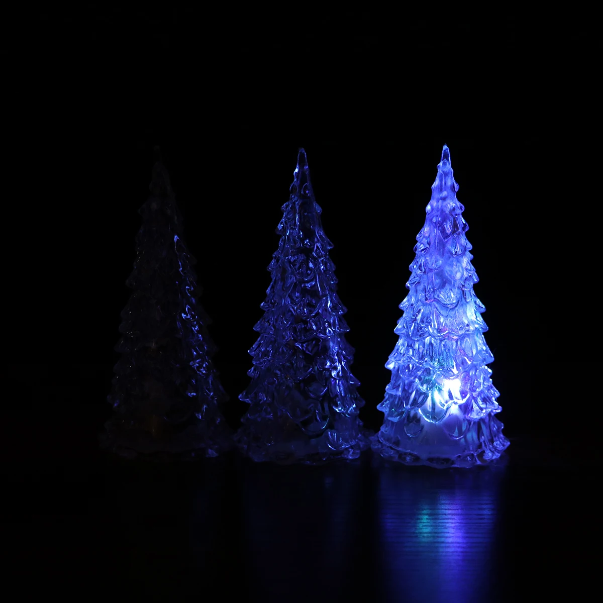 

12Pcs Mini Crystal LED Christmas Tree Color Changing Acrylic Night Light Tabletop Desktop Holiday Decoration LED Christmas Tree