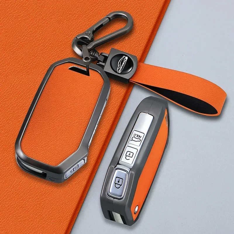 Alloy Car Remote Key Case Fob Cover for Kia Telluride Telluride SX 2021 Sportage R 2022 K5 GT Line 2021 Seltos 2020 Accessories