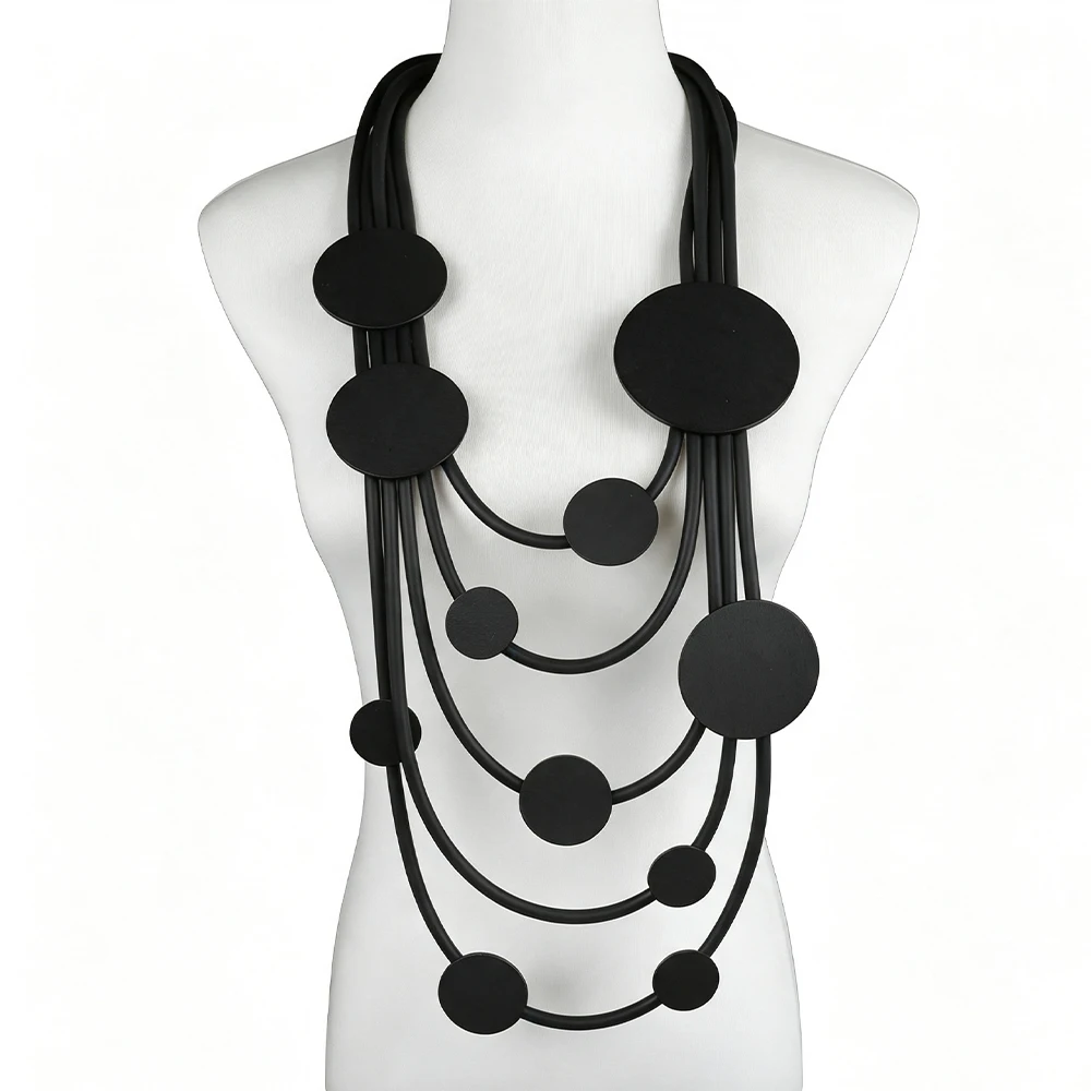 UKEBAY Boho Mehrschichtige Geometrische Anhänger-Halskette für Frauen, Statement-Modeschmuck, Alltagsschmuck, Party, Leichte Halskette – Detail 3