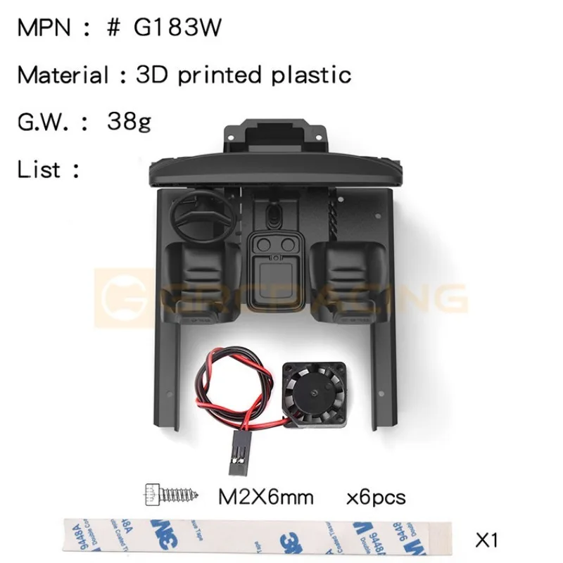 Rc Crawler Car Trxs 1/18 Trx4m F150 Interior (3d Printing) Motor Cooling Fan Center Console Seat#g183w view 4