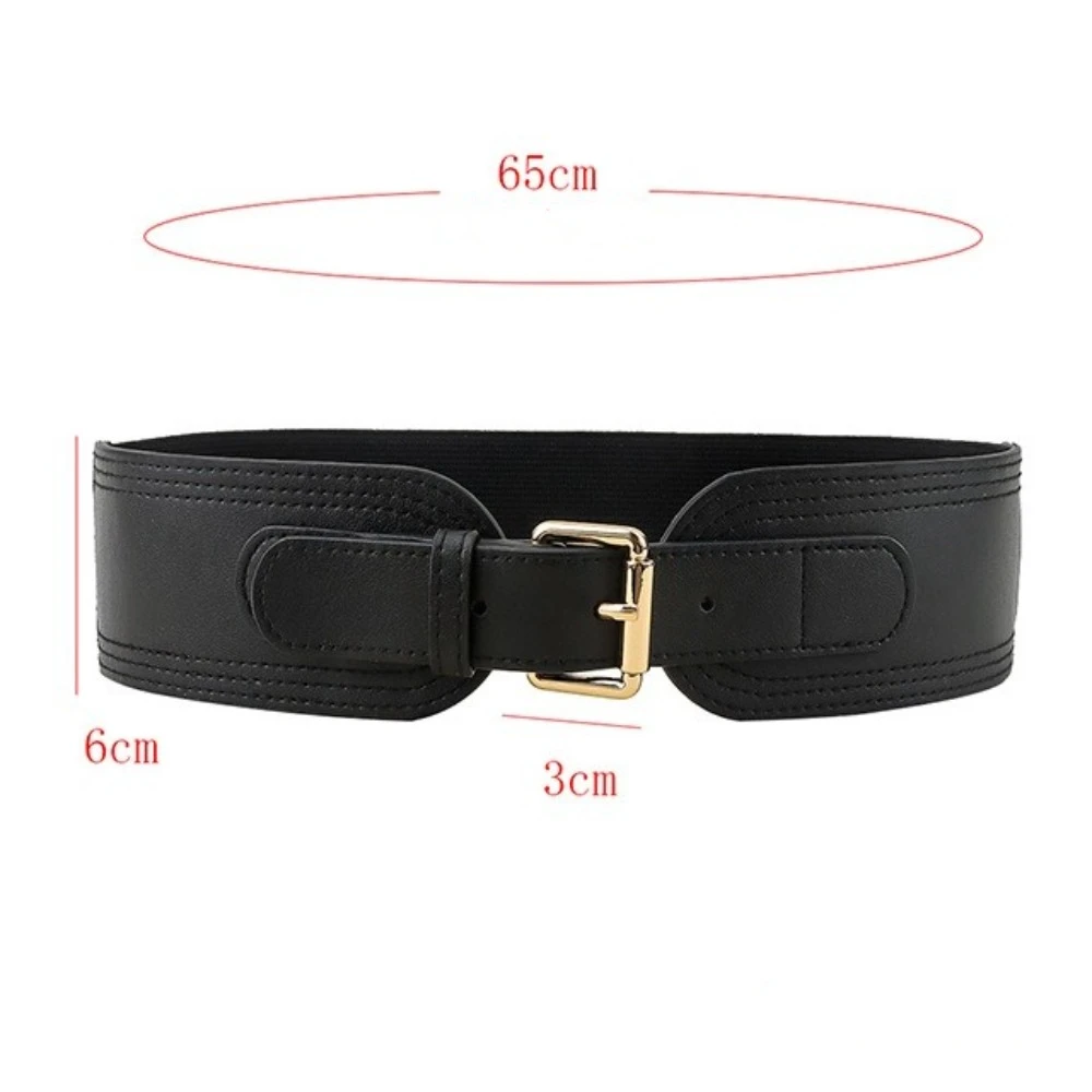 Новый регулируемый эластичный пояс с квадратной пряжкой, высокоэластичный женский пояс с уплотнением на талии, эластичный широкий ремень для платьев и пальто