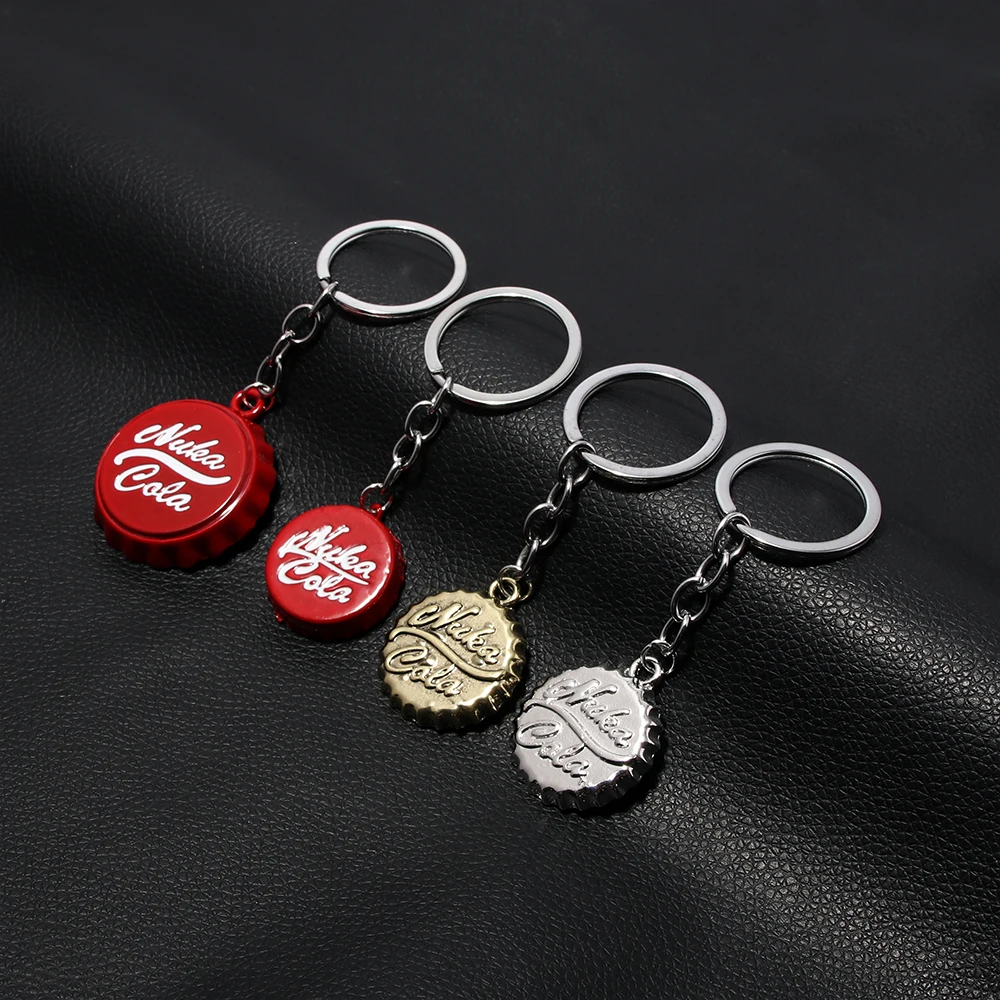 Creative Fashionable Red Coke Bottle Cap Bottle Opener Multifunctional Pendant Keyring Men Women Backpack Jewelry Accessories