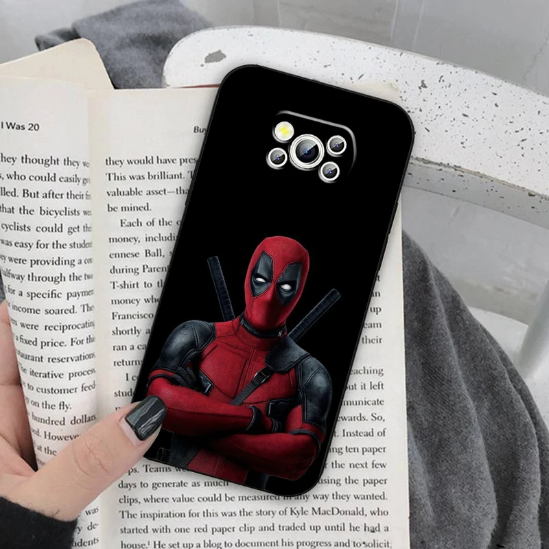 Deadpool Marvel Funny Cool For Xiaomi Mi Poco F5 F4 F3 X6 X5 X4 X3 M6 M5 M5S M4 M3 C65 Pro GT NFC 5G Black Funda Phone Case