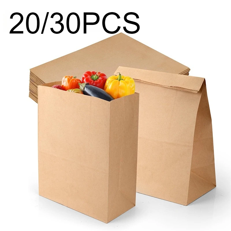 

20/30 шт. коричневые крафт-бумажные пакеты для хлеба, печенья, фруктов, упаковочные пакеты для хранения предметов домашнего обихода, товары для свадьбы, дня рождения, Рождества