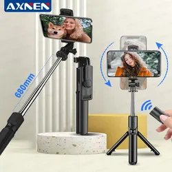 AXNEN-S03-S Bluetooth Wireless Selfie Stick Mini Tripod Extendable Monopod Remote Shutter For iPhone Samsung Xiaomi Phone Holder