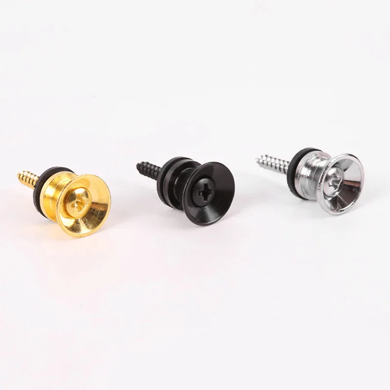 Replacement Guitar Strap Locks Parts Chrome Belt Lock Buttons Buckle Guitar Accessories Gold Silver Black Color
