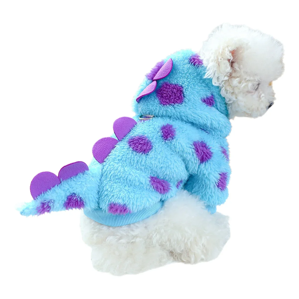 Clothes for Small Dogs Autumn&winter Cute Thicken Warm&Comfortable Strawberry Blue Dinosaur Hoodie for Dogs Clothes Pet Clothing