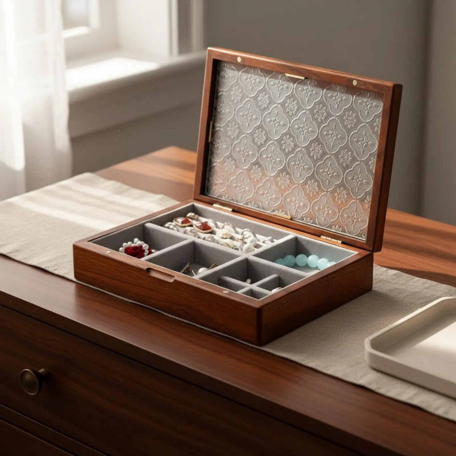 wooden-jewelry-box-sturdy-wood-construction-glass-lid-jewelry-organizer-finger-adornment-and-earring-storage-box-soft-textile