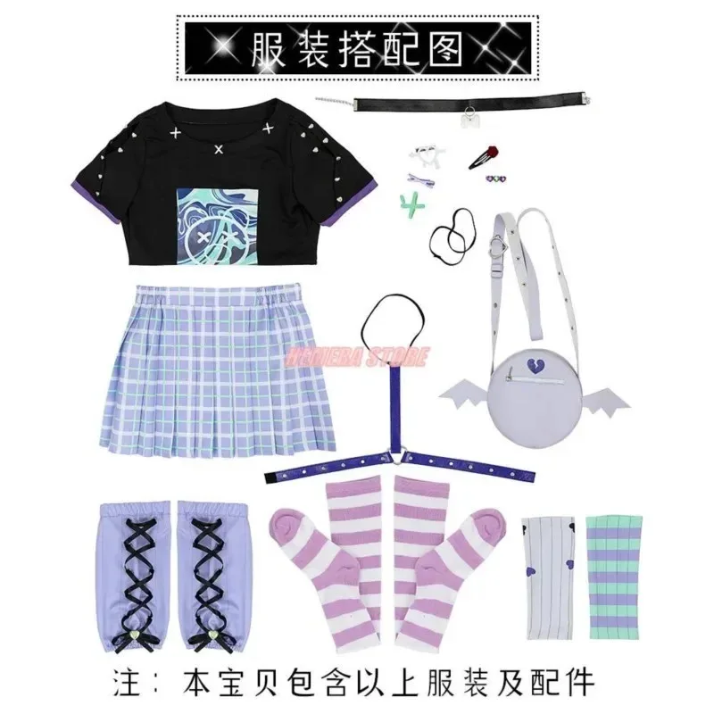 مشروع Sekai الملونة المرحلة الفذ 25:00 في Nightcord Yoisaki Kanade تأثيري ازياء شعر مستعار حقيبة ملابس النساء لعب الأدوار دبابيس الشعر