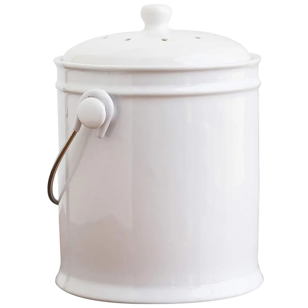 

1-Gallon Ceramic Compost Bin With