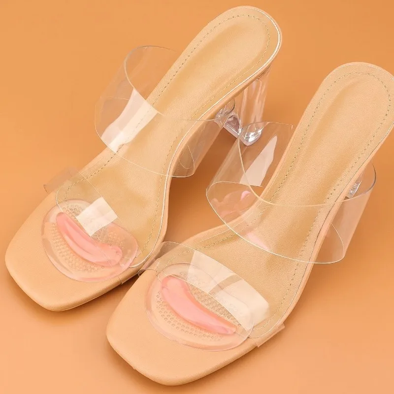 Plantillas de gel engrosadas de medio yarda para el antepié, antideslizantes, para mujer, con amortiguación y alivio del dolor, para sandalias y zapatos, que brindan comodidad