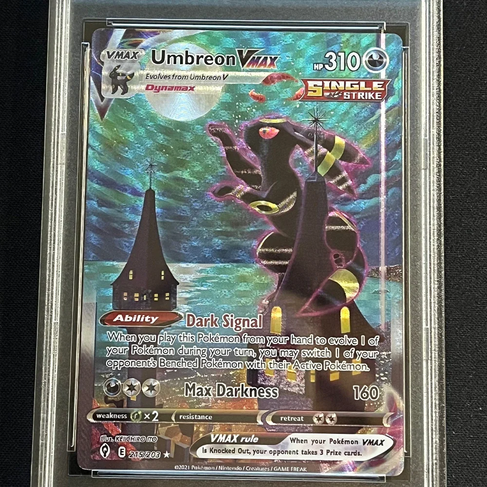 Anime PTCG tarjetas de colección graduadas S6a Eevee Heroes UMBREON VMAX SWSH GEM MT10Points versión en inglés etiqueta holográfica regalo para niños