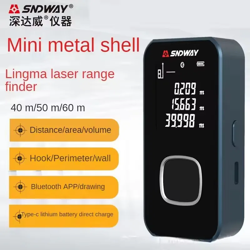 SNDWAY Laser Distance Meter Range Finder Mini Trena Laser Tape Measure Tool 40m 50m 60m Ruler Test Digital Rangefinder