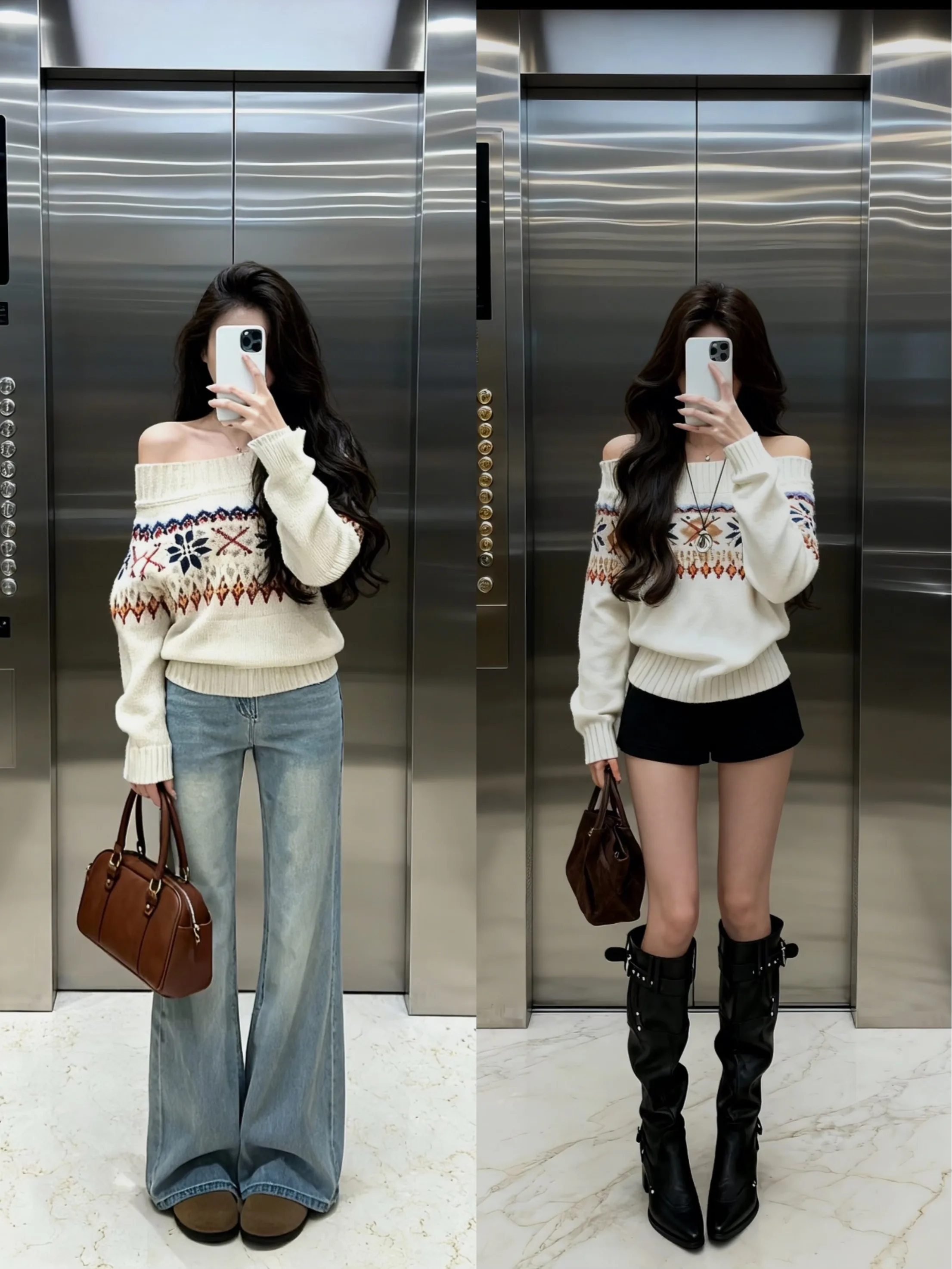 Retro Knitted Wide Needle Casual Sweater Women's New Sle Winter Versatile Loose Slimming Leisure Top Overhead irt