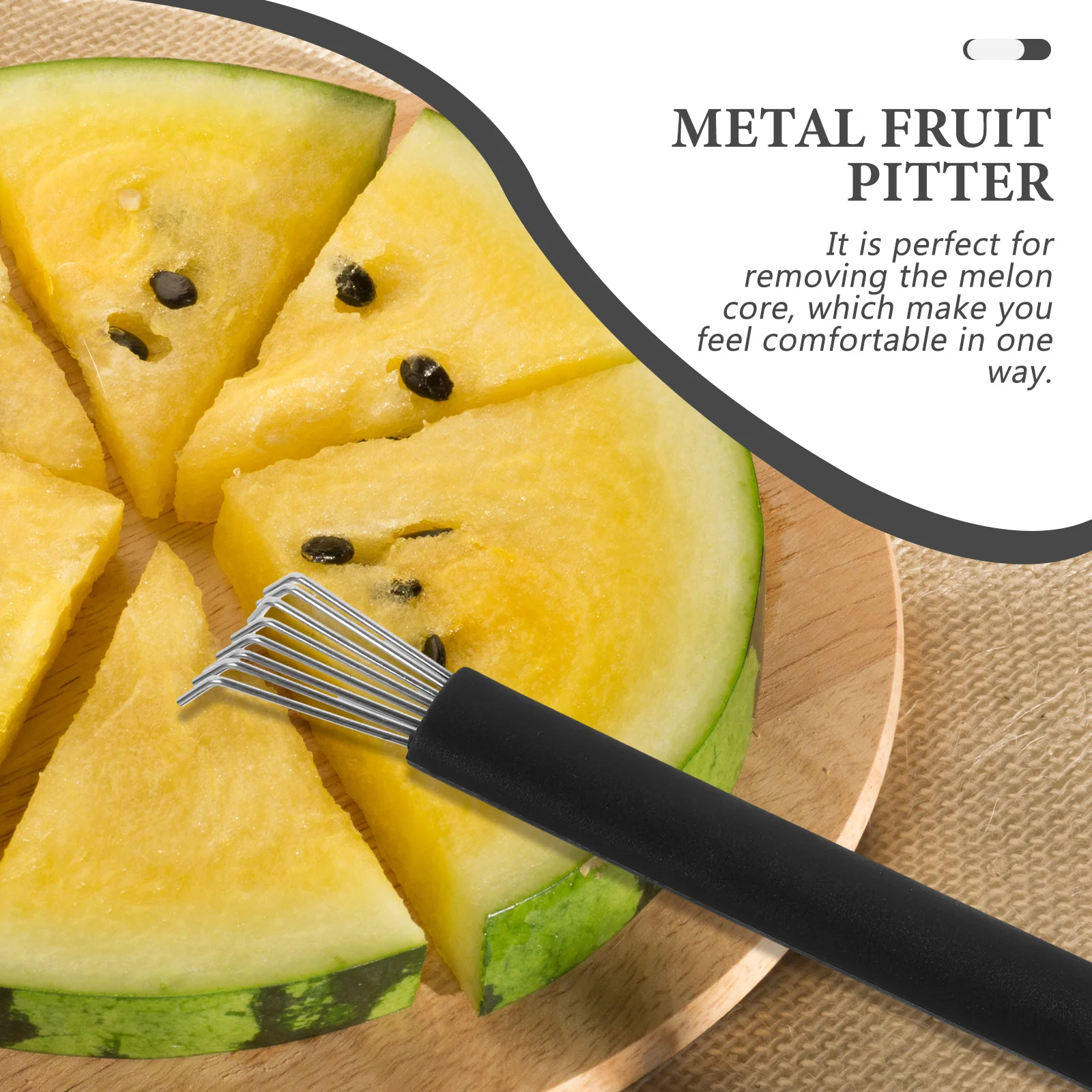 

Stainless Steel Watermelon Corer Silicone Handle Fruit Seed Remover Kitchen Gadget Melon Core Removal Tool