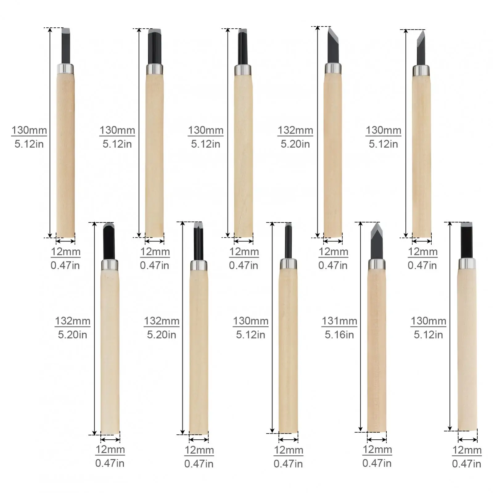 10 قطعة مجموعة إزميل نحت الخشب أدوات نحت الخشب