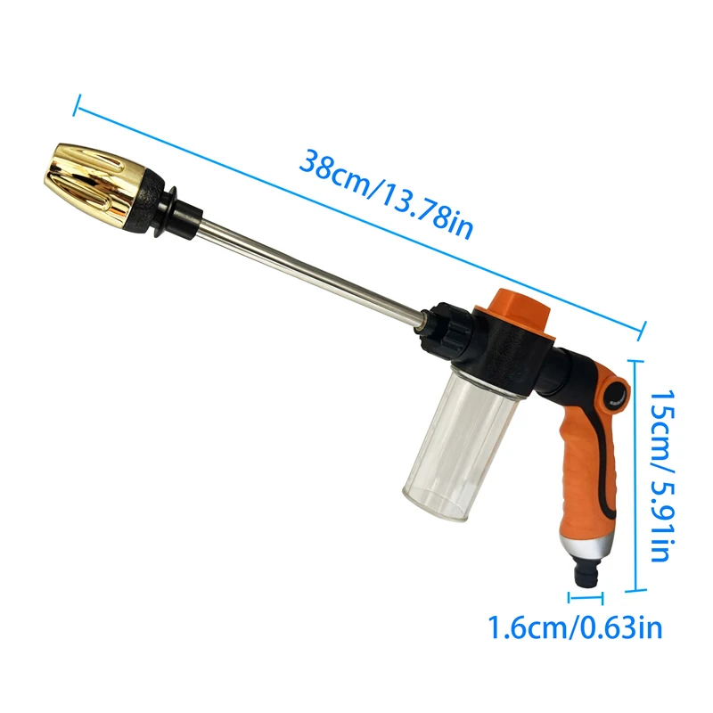 New High-Pressure Foam Cleaning Water Gun, Equipped With 100ML Foam Tank, Used For Garden Irrigation And Car Cleaning Supplies