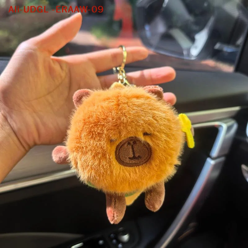 

1 шт. Очаровательная плюшевая игрушка-капибара, аксессуар для сумки, мультяшный брелок-бургер, капибара, украшение для самостоятельного творчества, подарок на день рождения