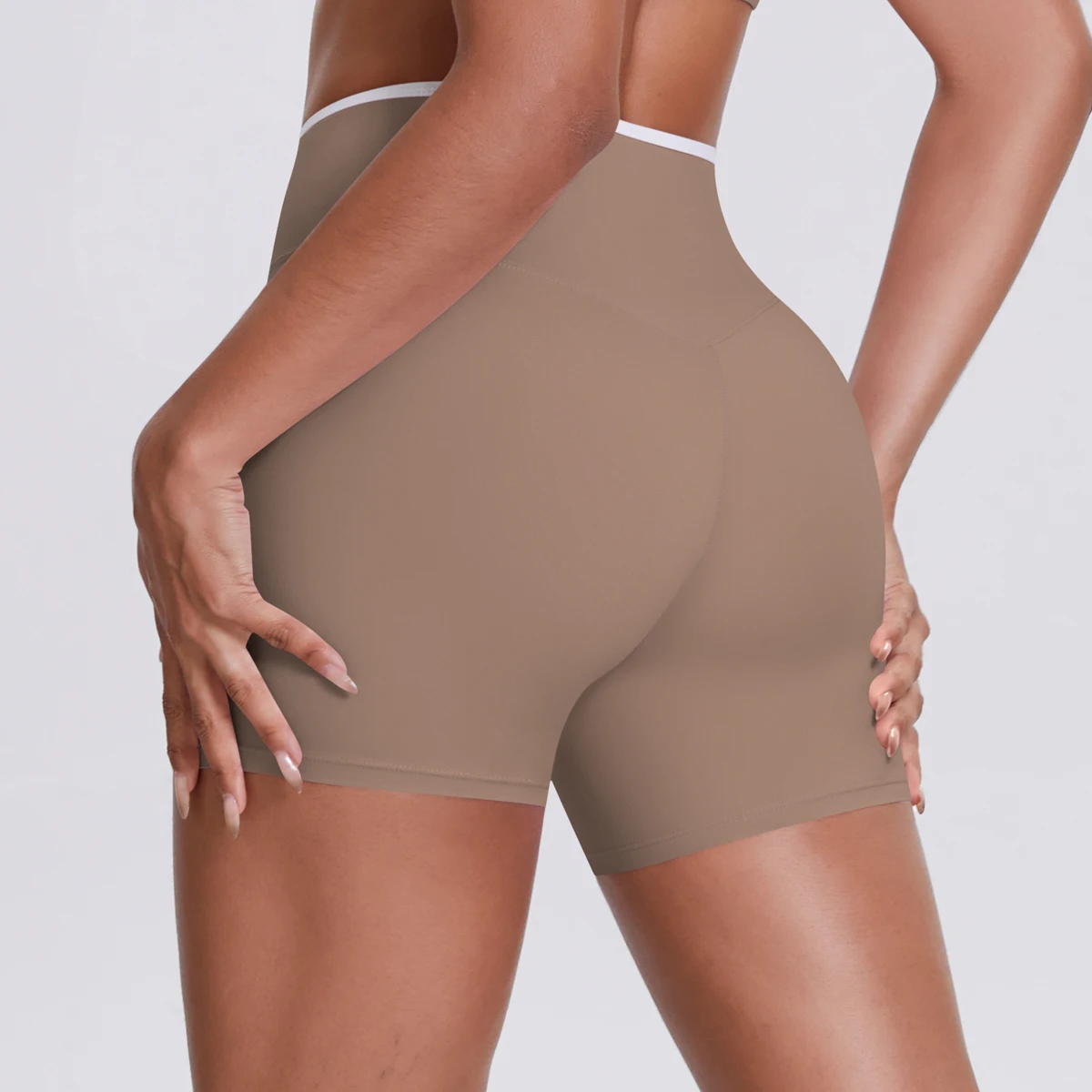 Yoga-Shorts, Damen-Fitness-Shorts, Shorts mit V-förmiger Taille, Lauf- und Fahrradshorts, atmungsaktive Sportleggings, Shorts mit hoher Taille für das Training und das Fitnessstudio. – Detail 21
