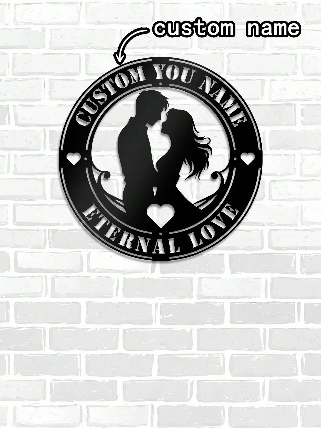 

Custom Couple Metal Wall Art Personalized Wedding Gift Living Room Decor