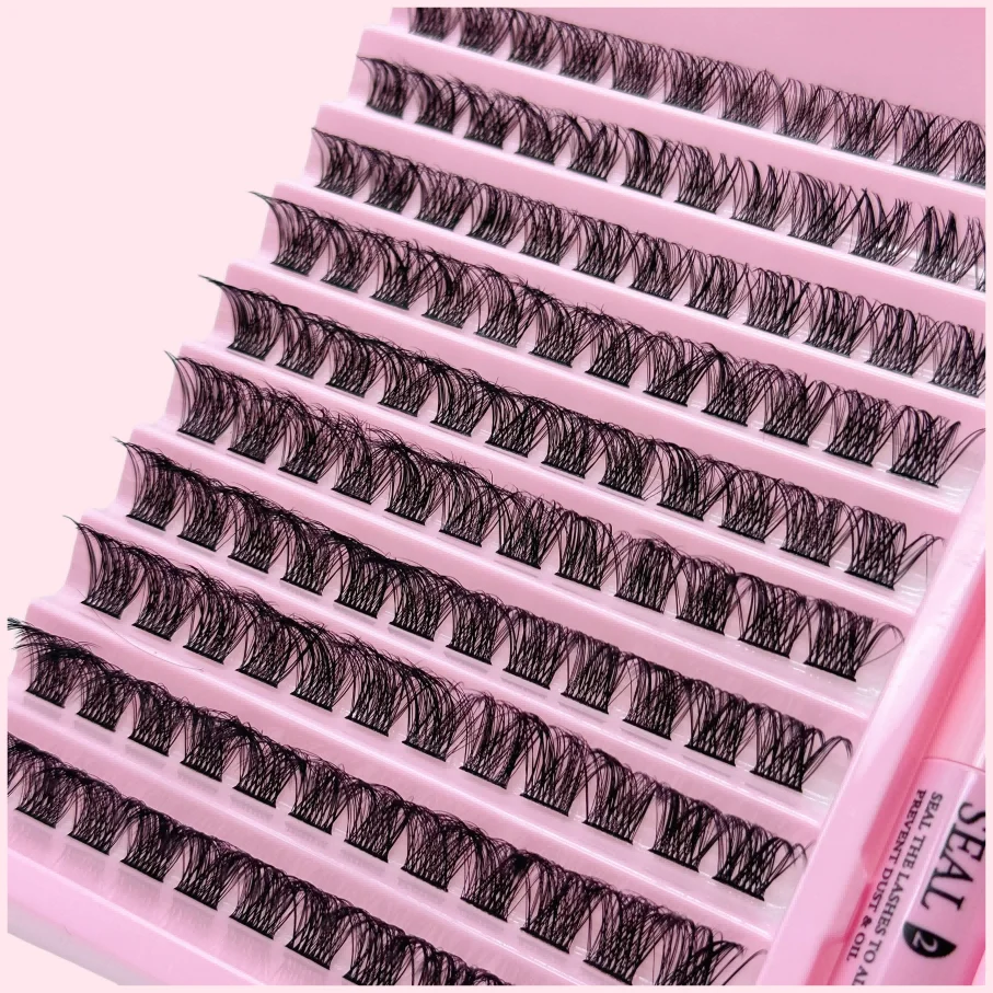 1 Set Of 30D Full Eyelash Extender Cluster, Artificial Cat Eye False Eyelash Adhesive And Sealant (Glue And Tweezers Are Randoml