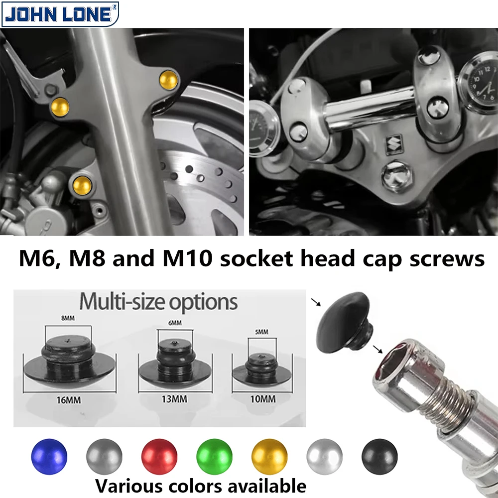 M6 M8 M10 Universal Hexagon Socket Head Cap for Suzuki Yamaha Kawasaki Honda Motorcycle Parts Aluminum Alloy Anti-Rust Dust Cap