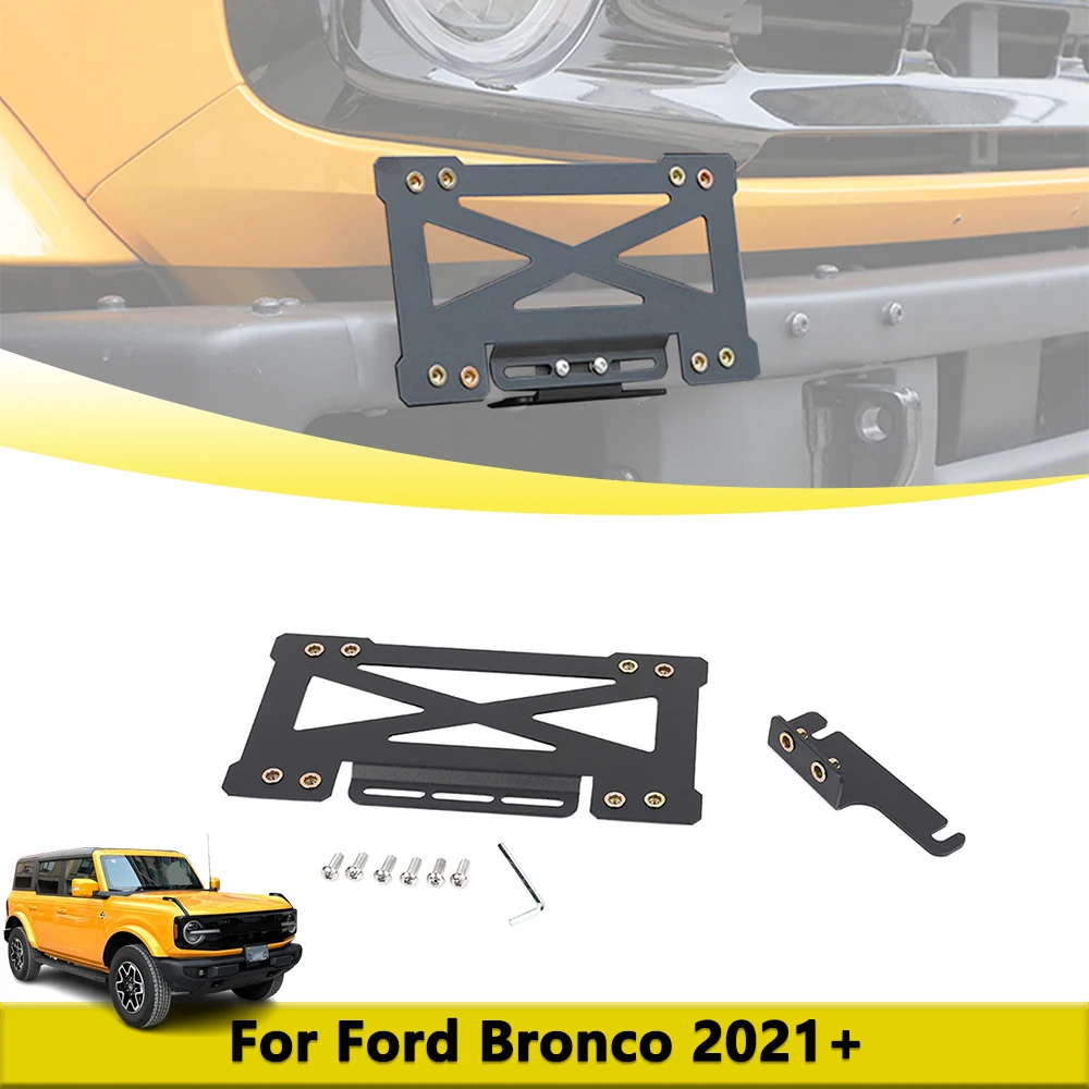 

Registration Plate Base Bracket For Ford Bronco 2021 2022 2023 2024 Exterior Parts Car Accessories Front License Plate Holder