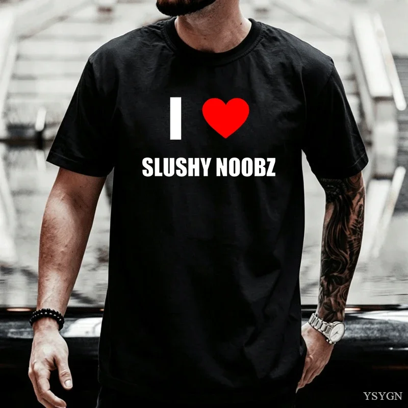 I Heart Slushy Noobz Fan Merch Tshirt Heavy Cotton Short Sleeve Tee Men Women Harajuku Breathable Funny Clothing Oversize Tops