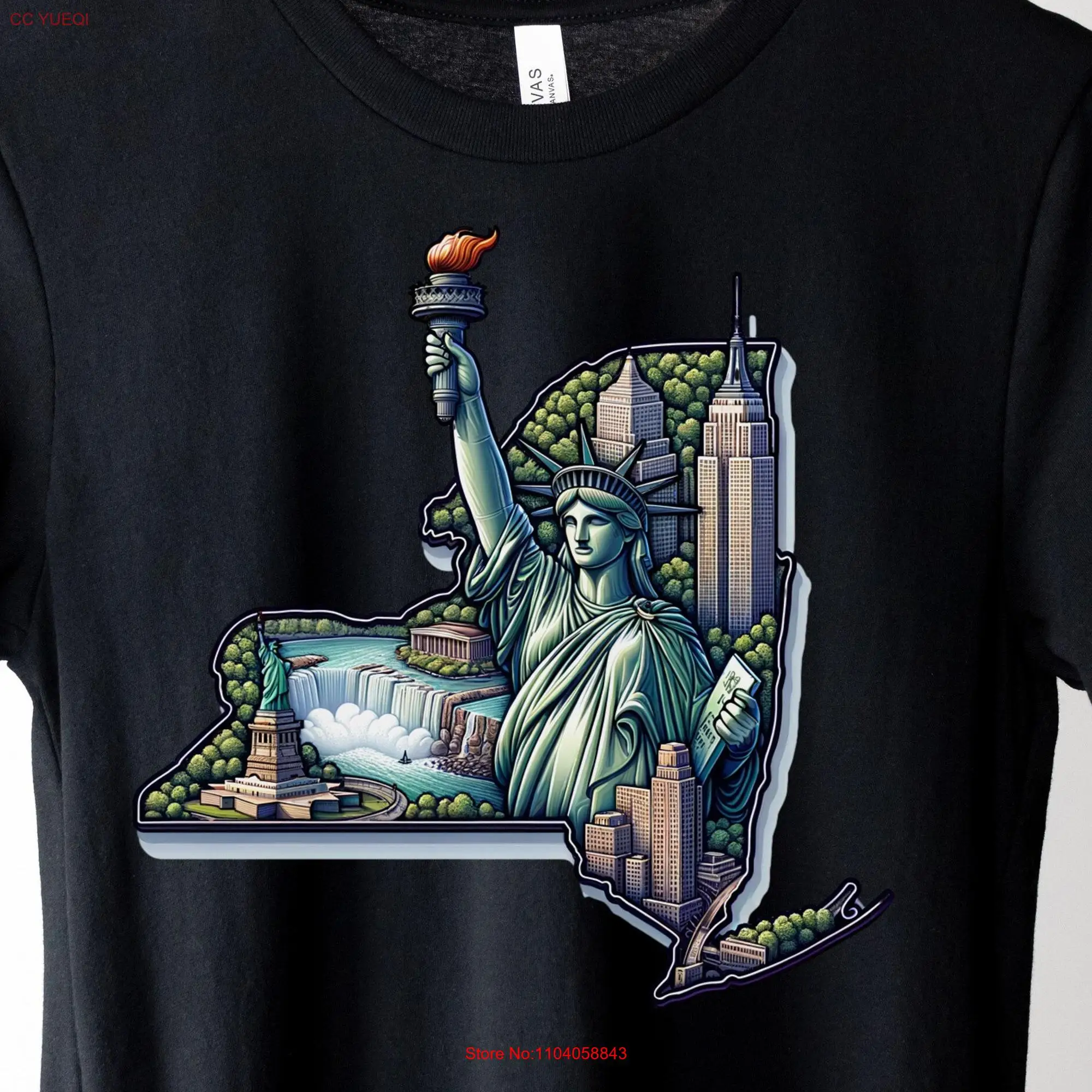 New York State Pride T Shirt Souvenir Statue of Liberty Niagara Falls  long or short sleeves