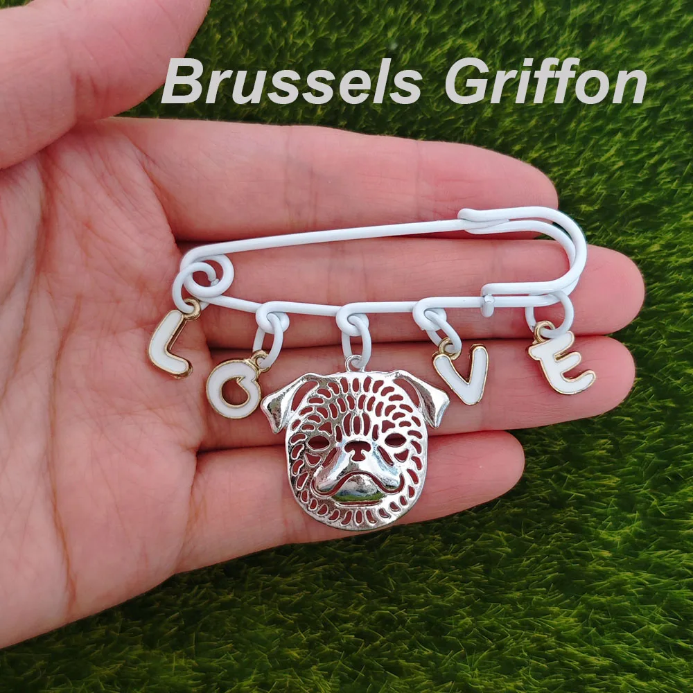 Brussels Griffon Breastpin Funny Dog Akita Samoyed Brooch Pins Animal Shih Tzu Lover