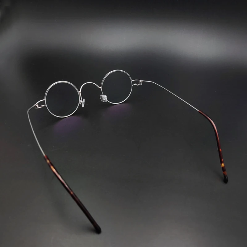 Vintage round diameter 35mm myopia prescription glasses handmade photosensitive graying, brown reading eyeglasses
