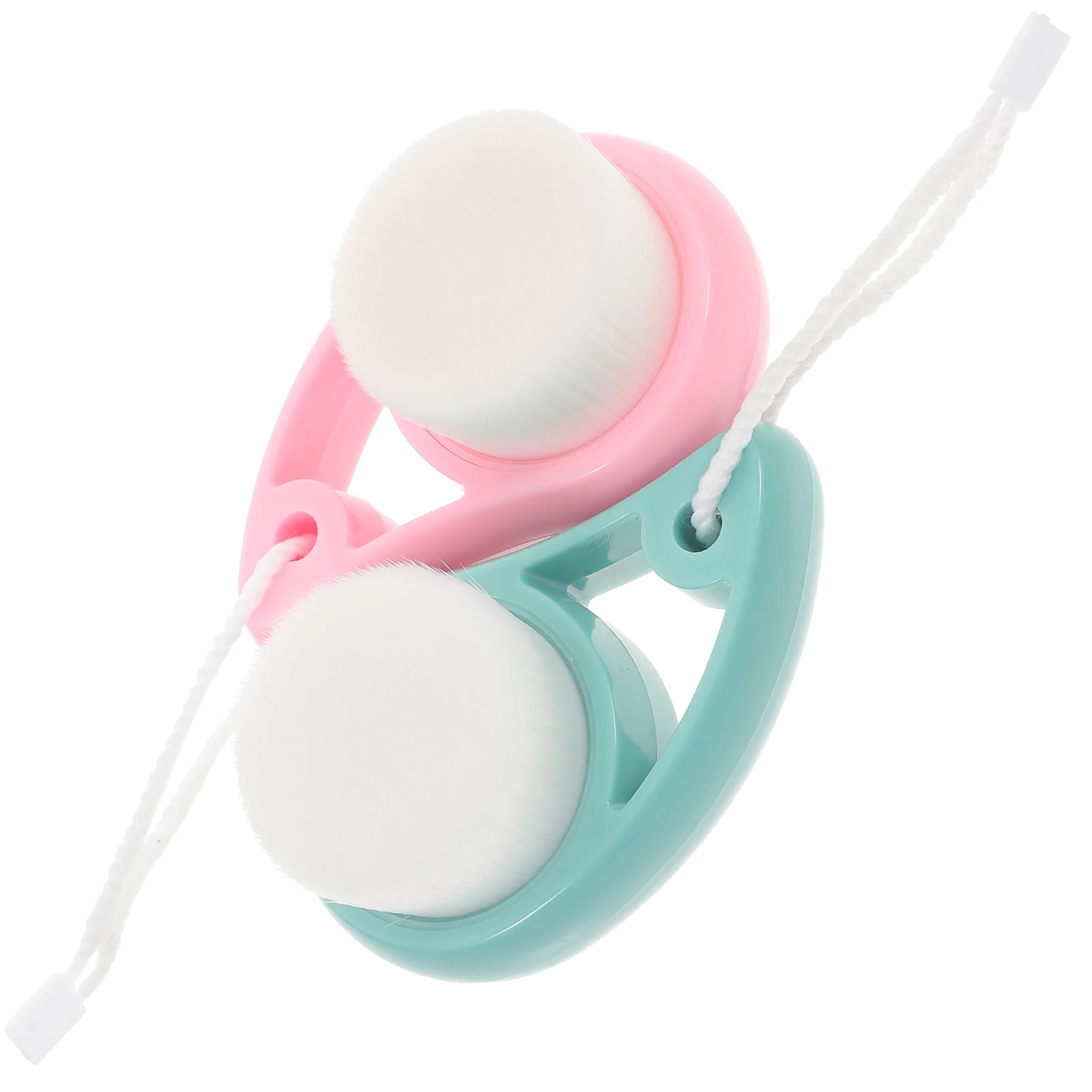 قطعتان من فرشاة تنظيف الوجه المدمجة للسفر، مقشر لطيف للوجه، تصميم خفيف الوزن لروتين العناية بالبشرة