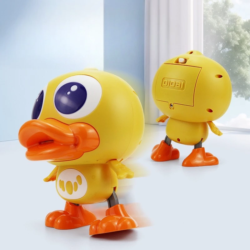 Brinquedo de pato transformador de dança elétrica infantil para bebês-treinamento de levantamento de cabeça, brinquedo interativo de aprendizagem de engatinhar de canto