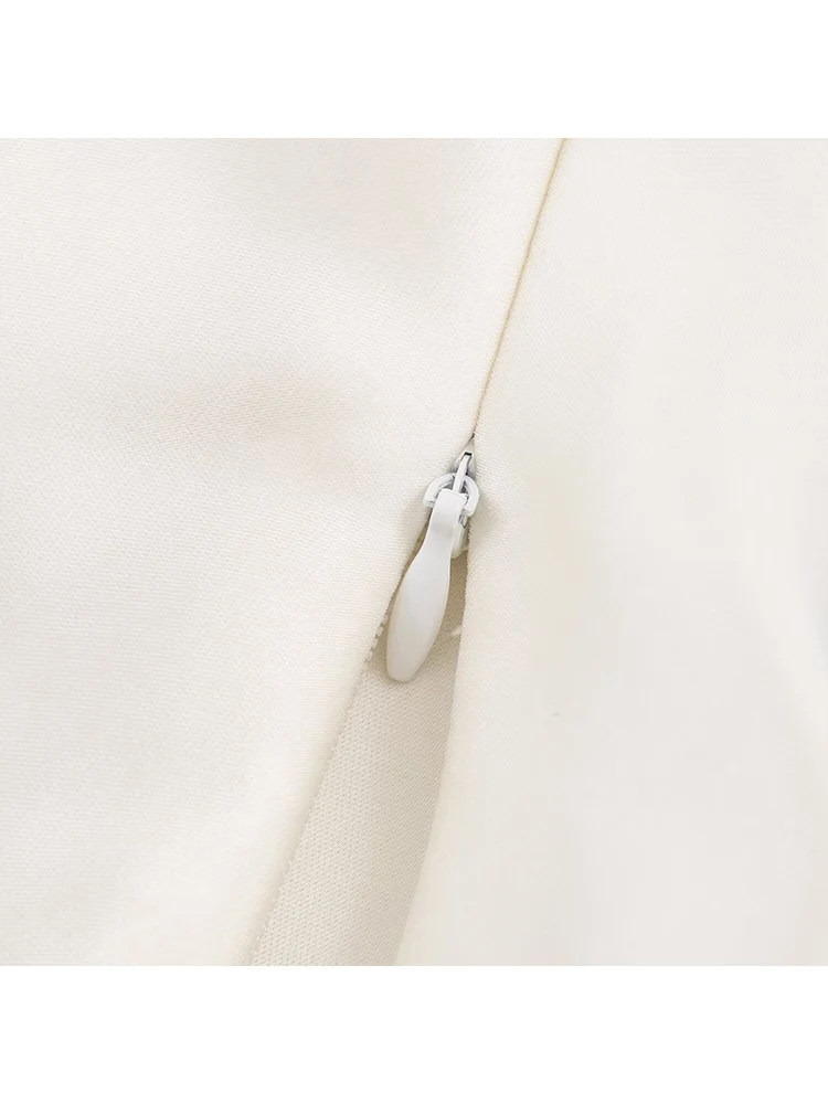 Bluzka damska TFMLN na jesień, z kokardą przy dekolcie, długie rękawy, dopasowany krój, elegancki styl, seksowny odkryty tył, koszula damska.