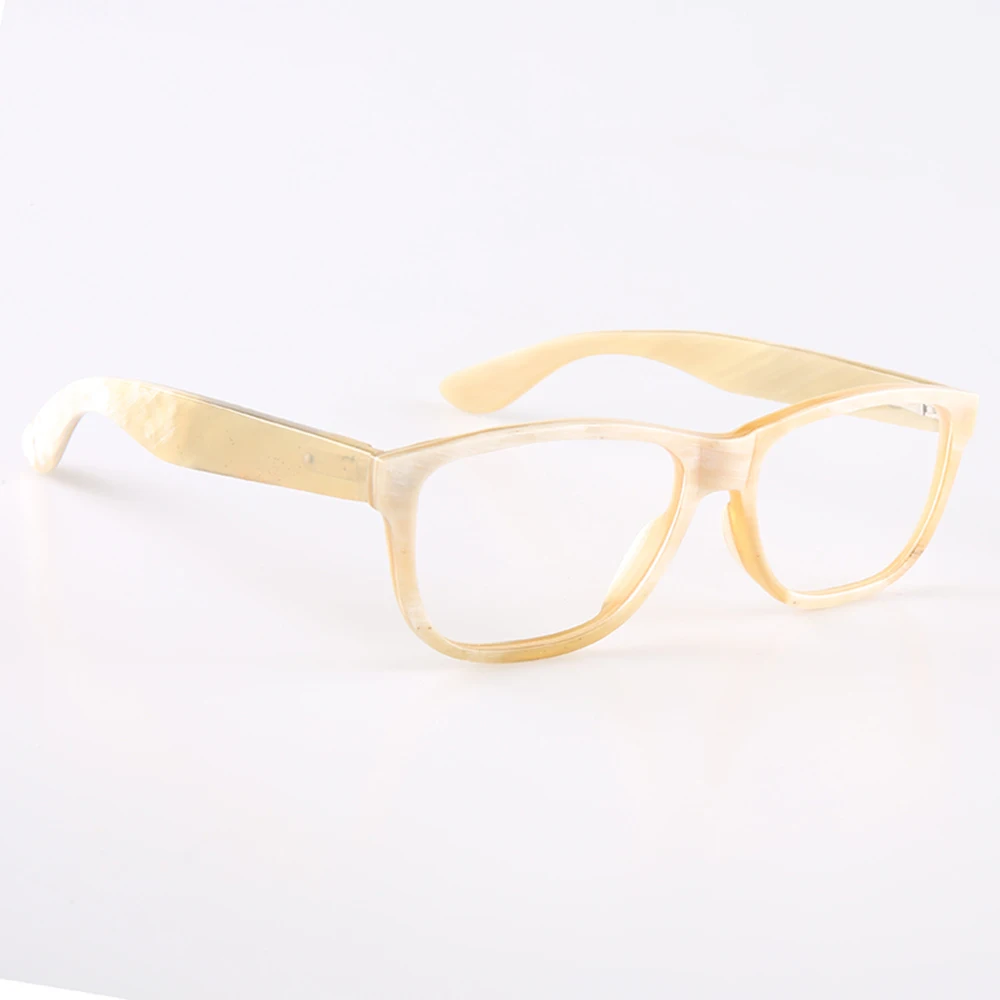 Man's Syeglass Frames Handmade White Horn Prescription Women Glasses Frames Square Vintage Retro Optical Lenses Eyeglasses