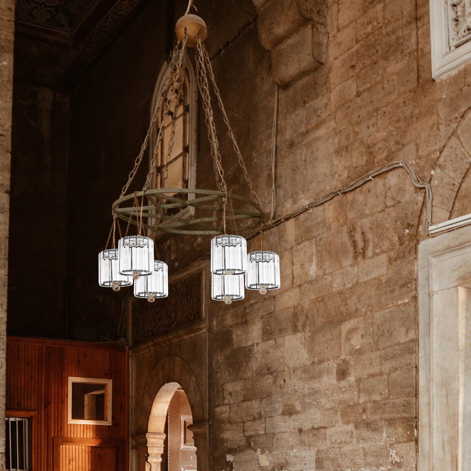 

Crystal Ceiling Lamp Shades Iron Art Light Covers for Wall Floor Lamps Dust Protection Warm Atmosphere European Style Lampshade