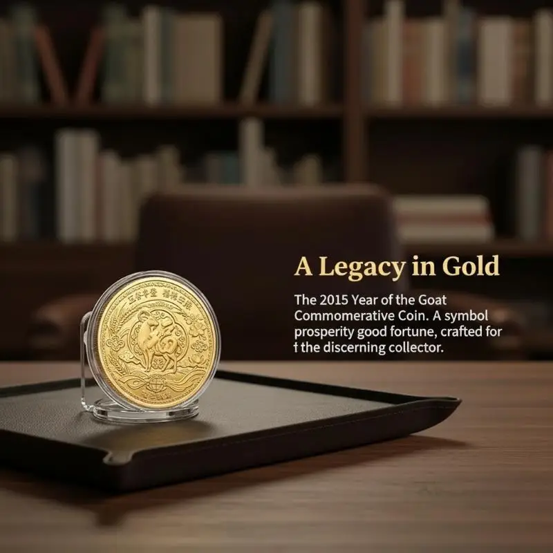 1Pcs Gilt Goat Commemorative Coins With Relief Craftsmanship And Clear Protective Case Perfect For New Year Gifts Collection